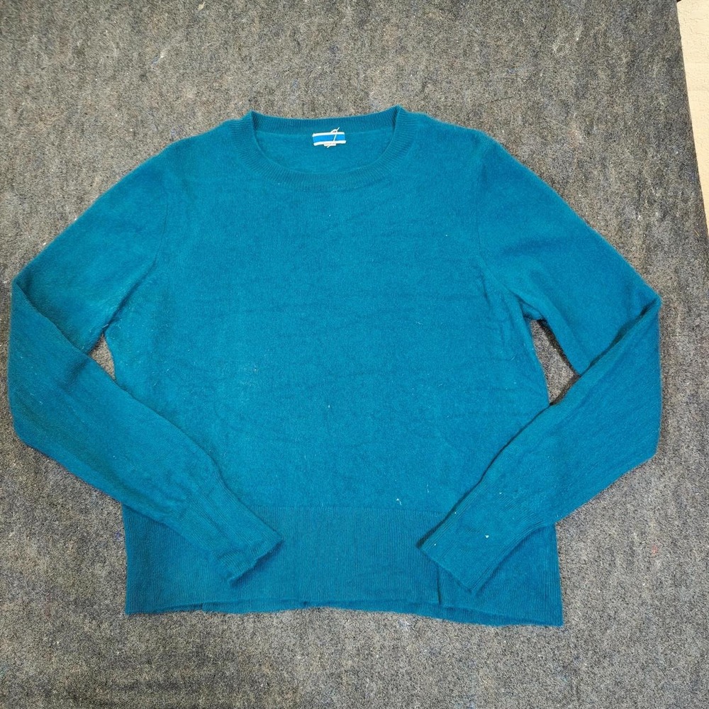 J.Crew Mens Teal 100% Cashmere Crewneck Sweater XL Blue Green Knitwear
